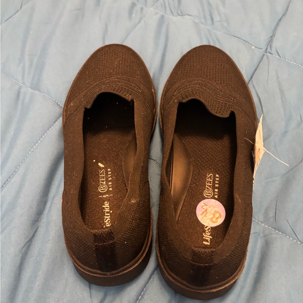 Bzees Black Slip-On Flats